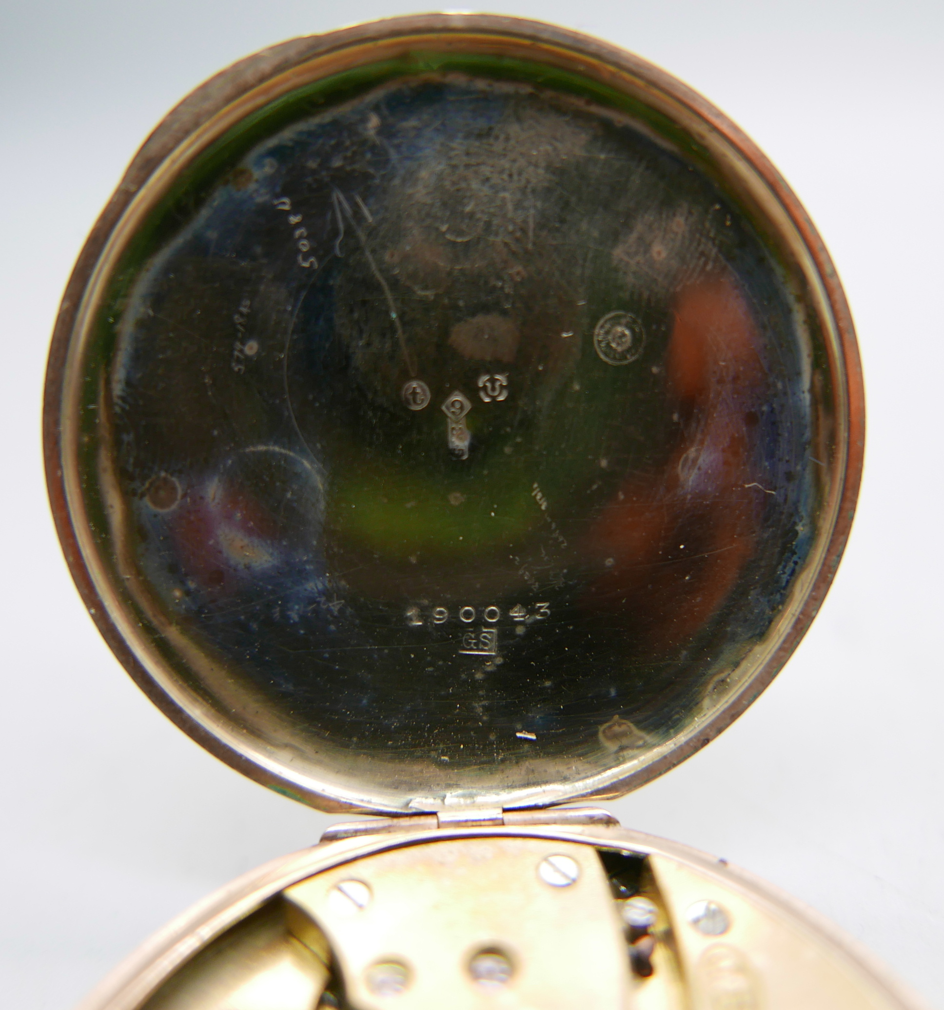 An Art Deco 9ct gold dress pocket watch, London import mark for 1914, with two fob ribbons, total - Image 6 of 6