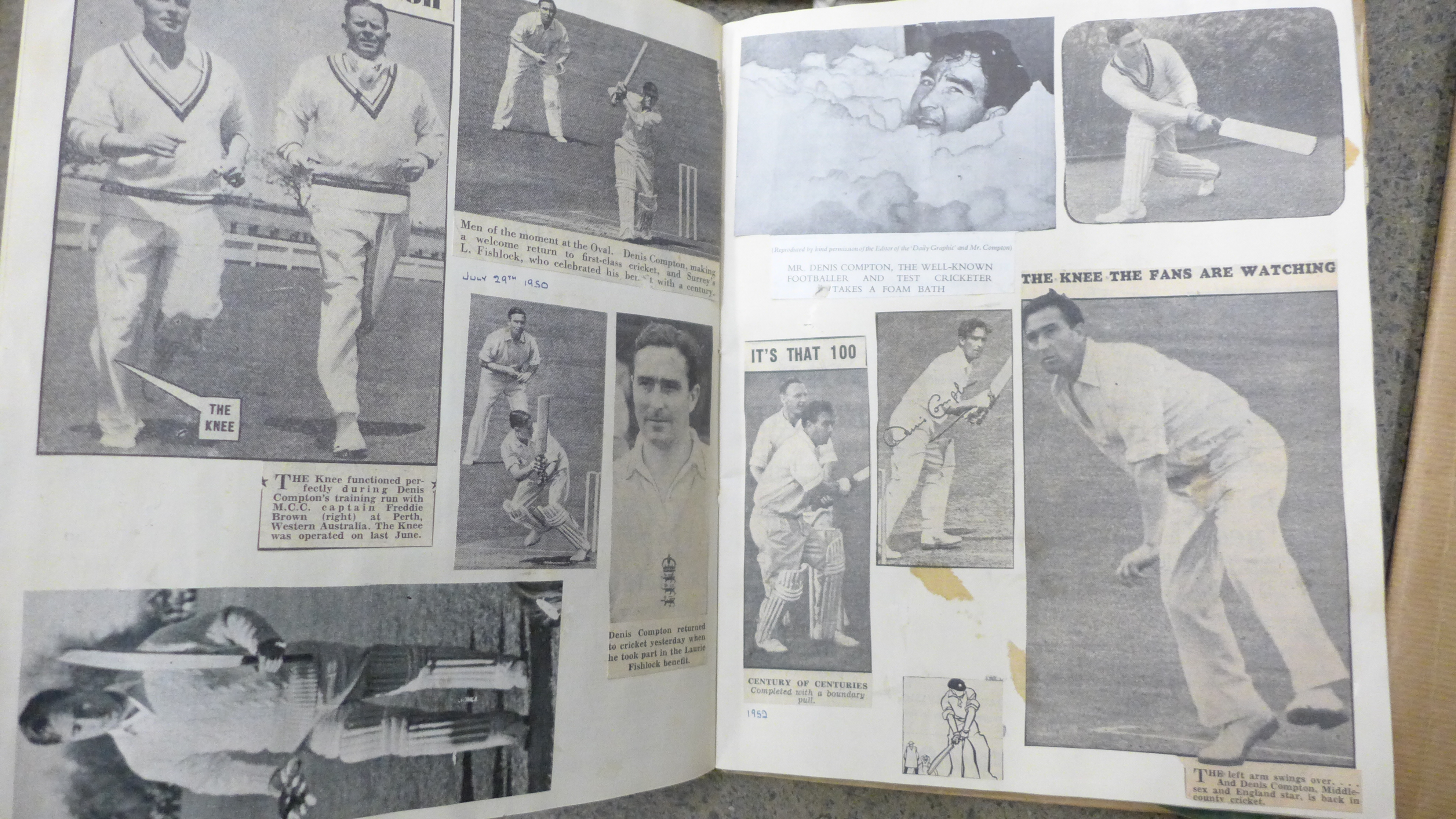 Cricket ephemera, scrapbooks with autographs, score books, etc., 1940s onward - Image 6 of 17