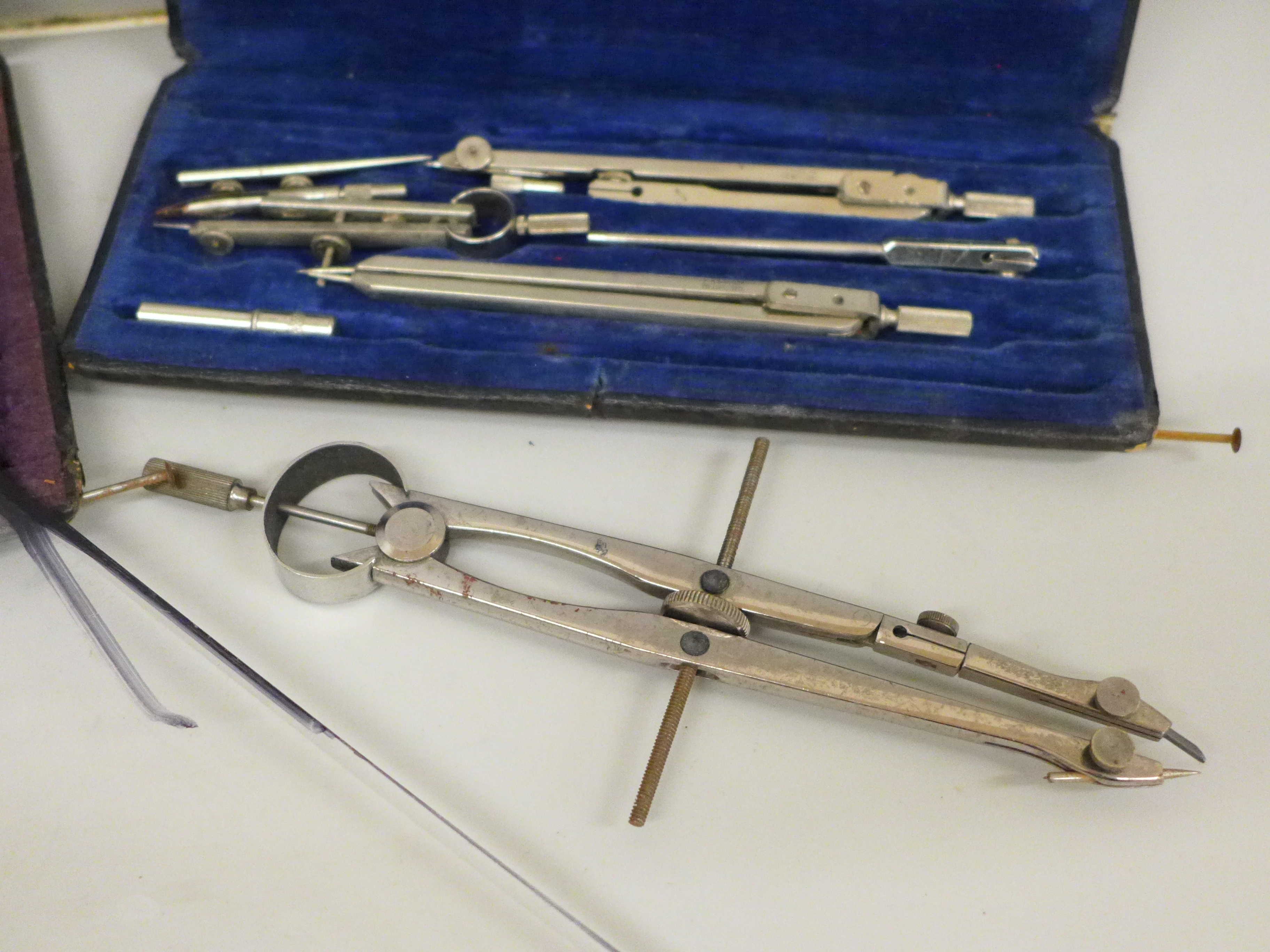 Two cased part sets of engineers technical drawing equipment with two other instruments - Image 3 of 4