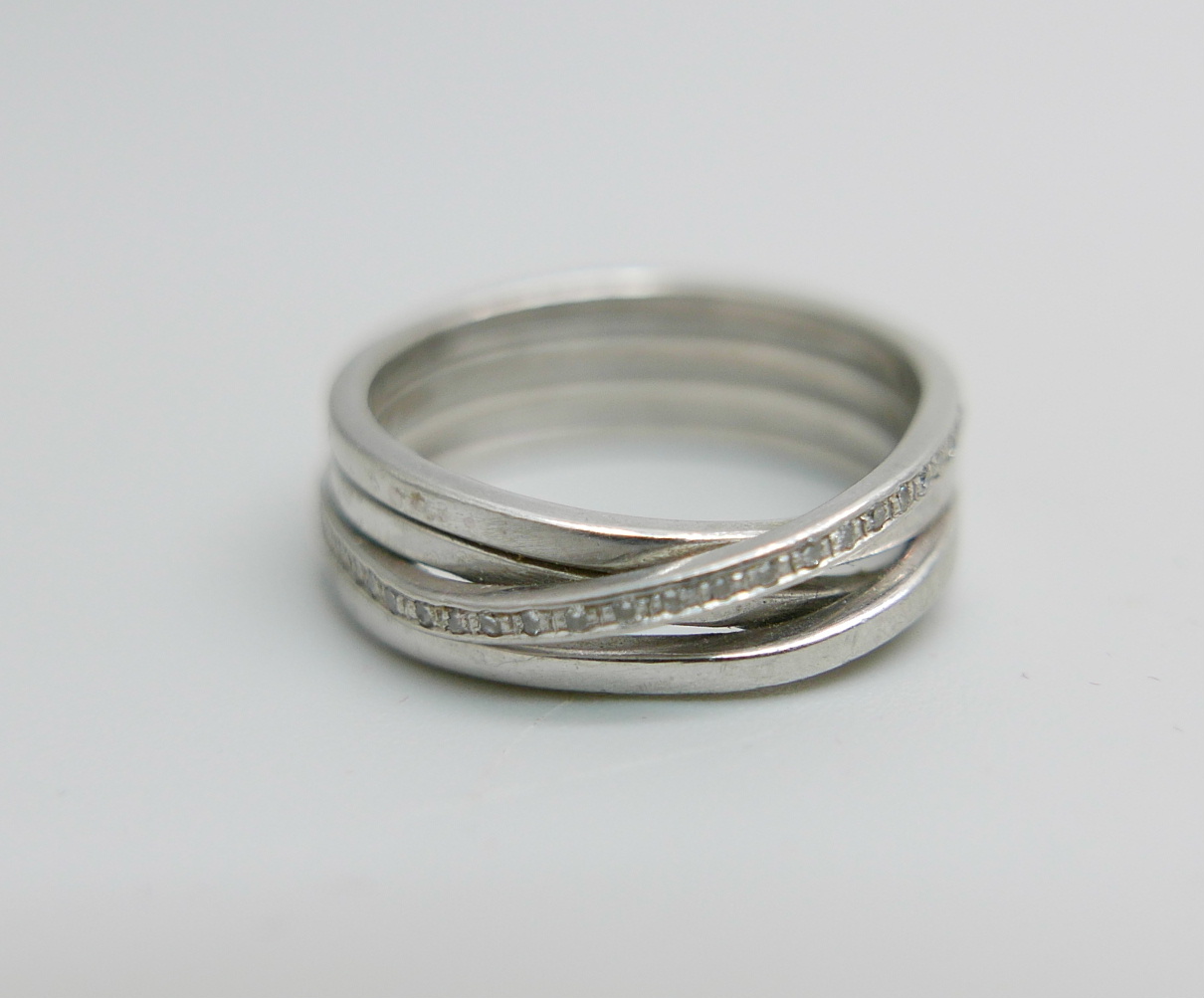 A 950 platinum and 28 diamond ring, 7.9g, M - Image 2 of 4