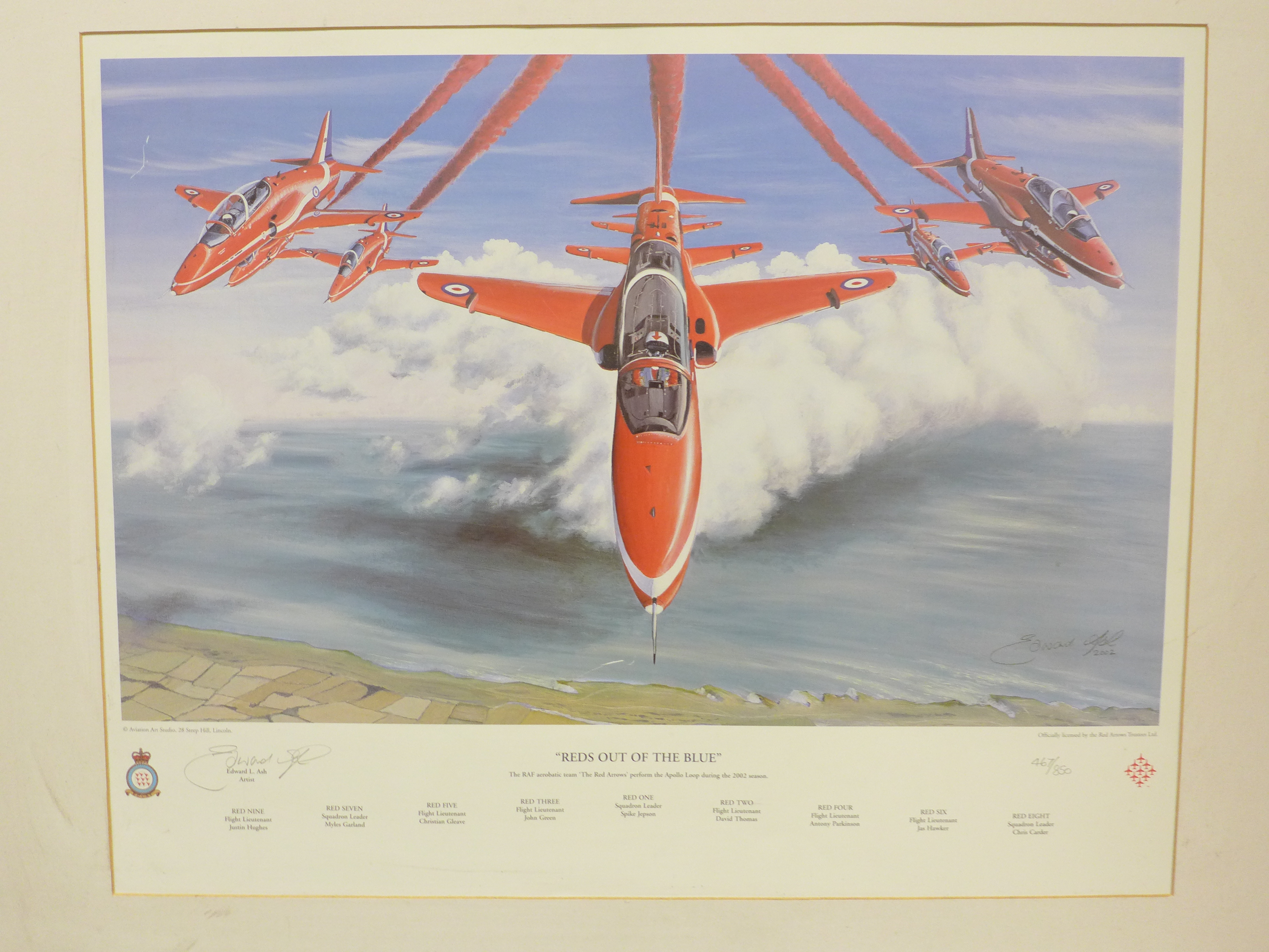 A Red Arrows commemorative signed framed print, Reds Out Of The Blue, 467/850 - Image 2 of 5