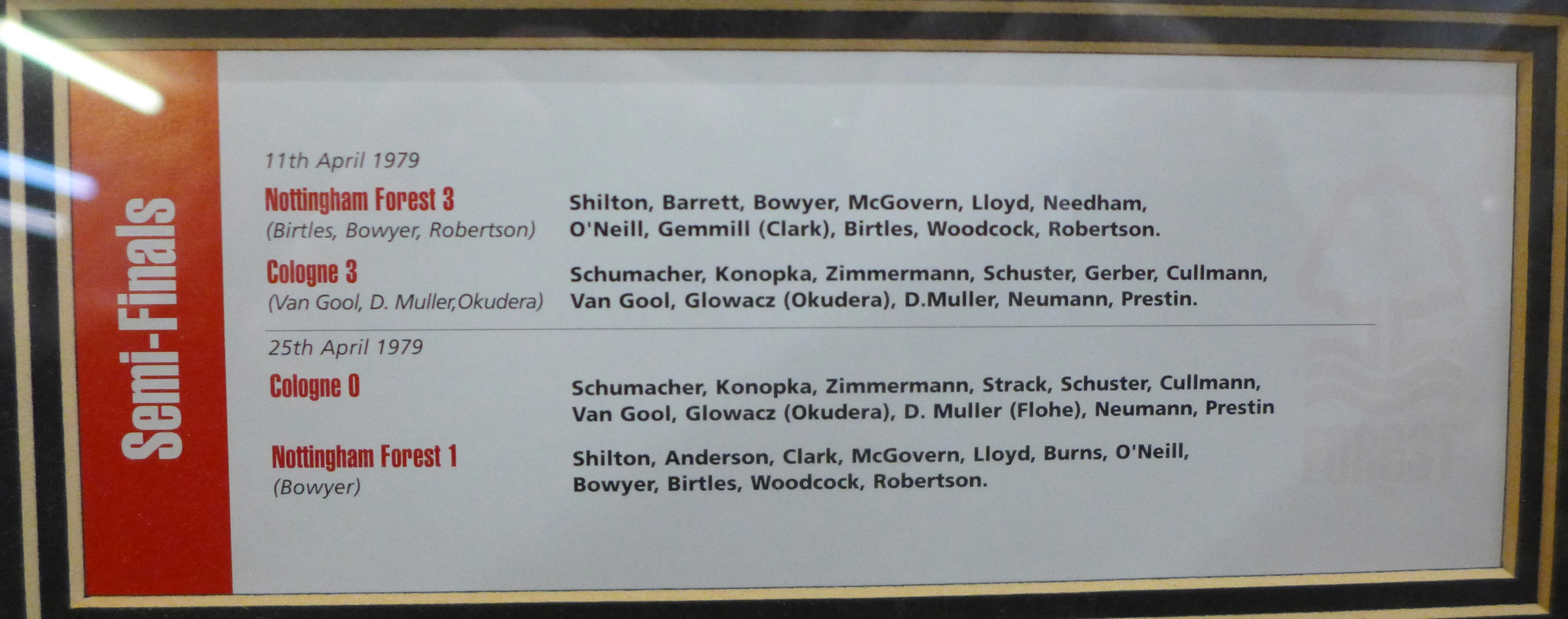 Nottingham Forest, framed and mounted picture of the starting eleven from the 1979 European Cup - Image 9 of 11