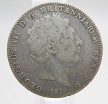 An 1819 King George III silver crown