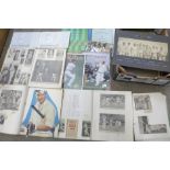 Cricket ephemera, scrapbooks with autographs, score books, etc., 1940s onward