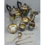 A four piece plated tea service by Viners and other plated ware **PLEASE NOTE THIS LOT IS NOT