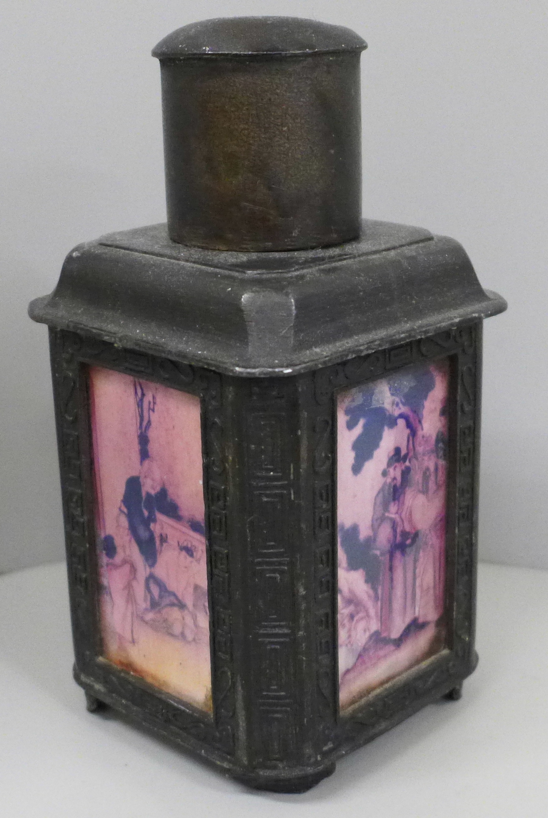 A Chinese Qing Dynasty style pewter tea caddy - Image 2 of 4