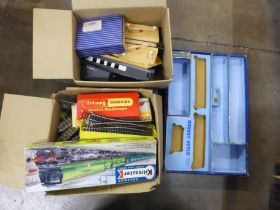 A collection of OO gauge track, including Hornby and accessories including a Sakai electric switch