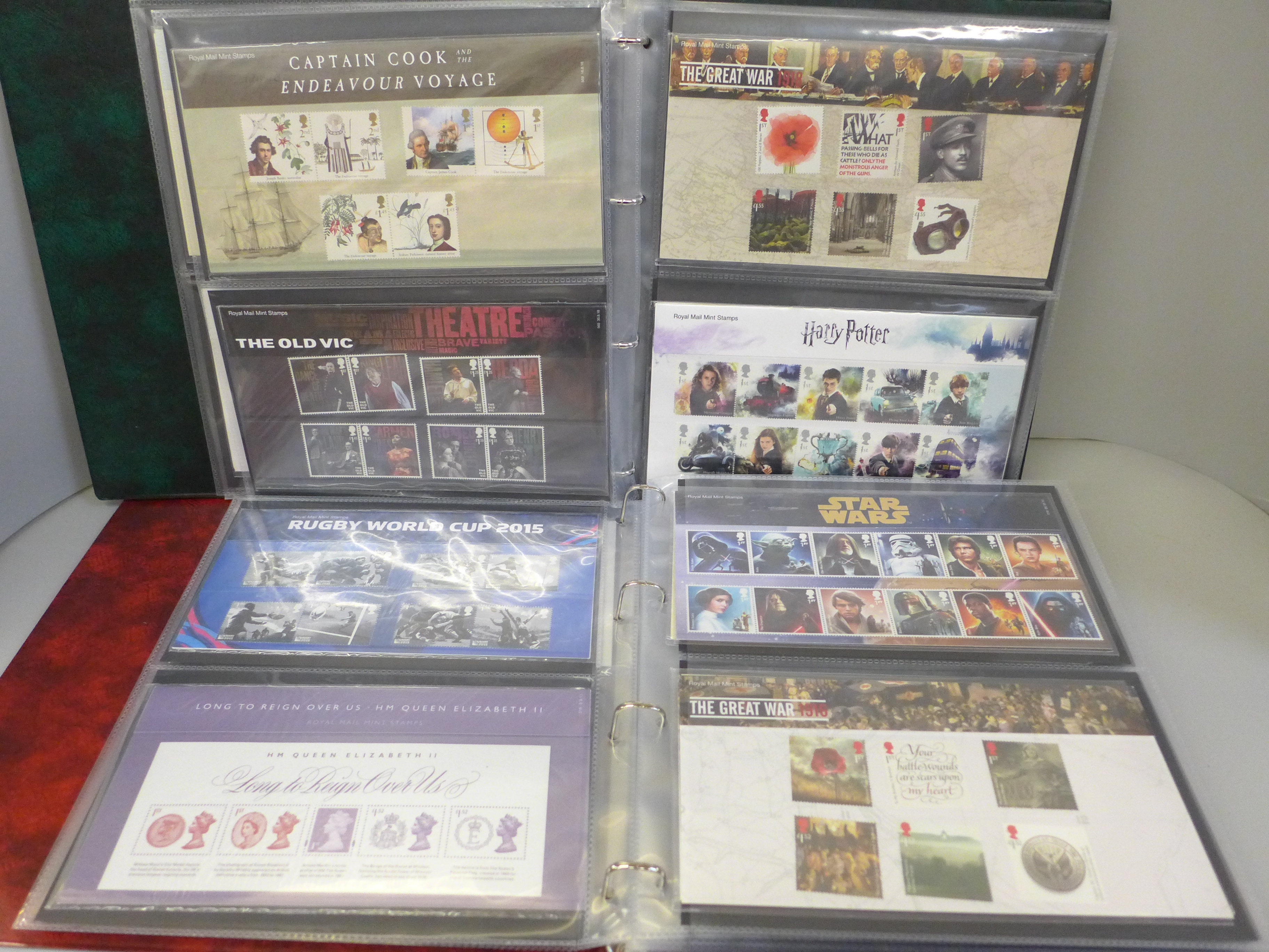Great Britain 2015-2019 commemorative presentation packs in two albums, 71 packs with all stamps - Image 2 of 4