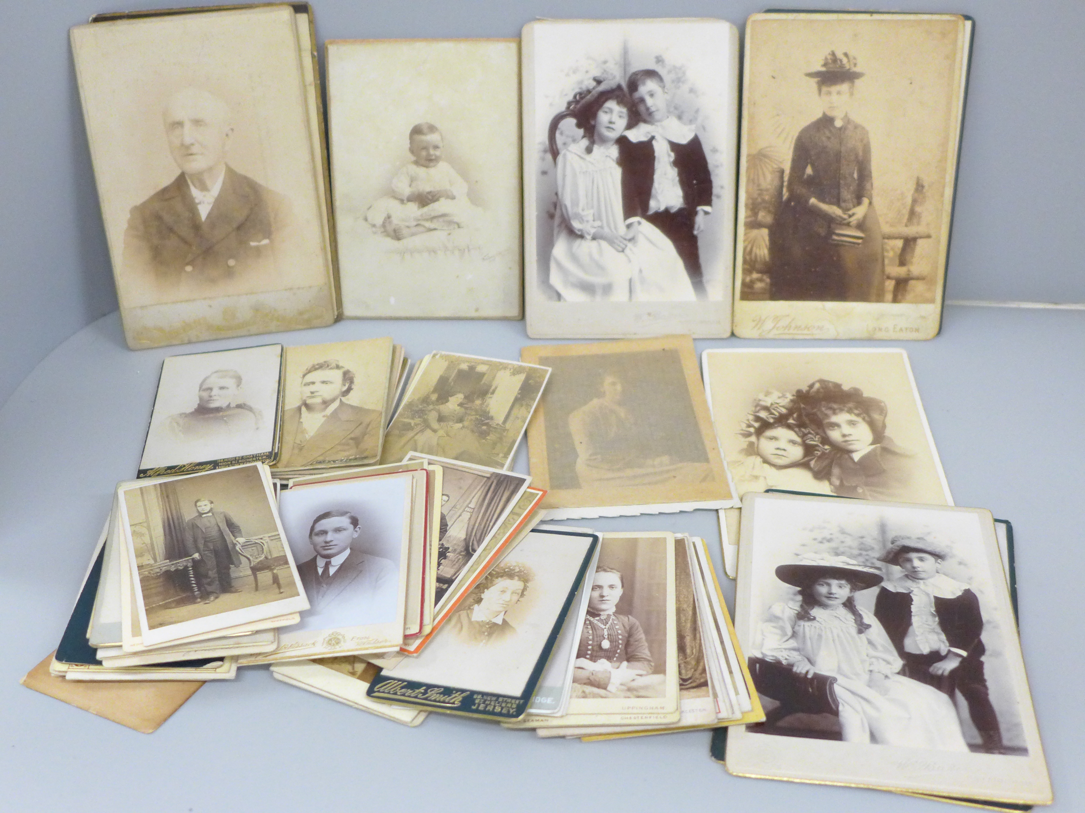 Sixty-five cabinet cards and carte de visite