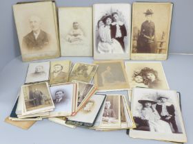 Sixty-five cabinet cards and carte de visite
