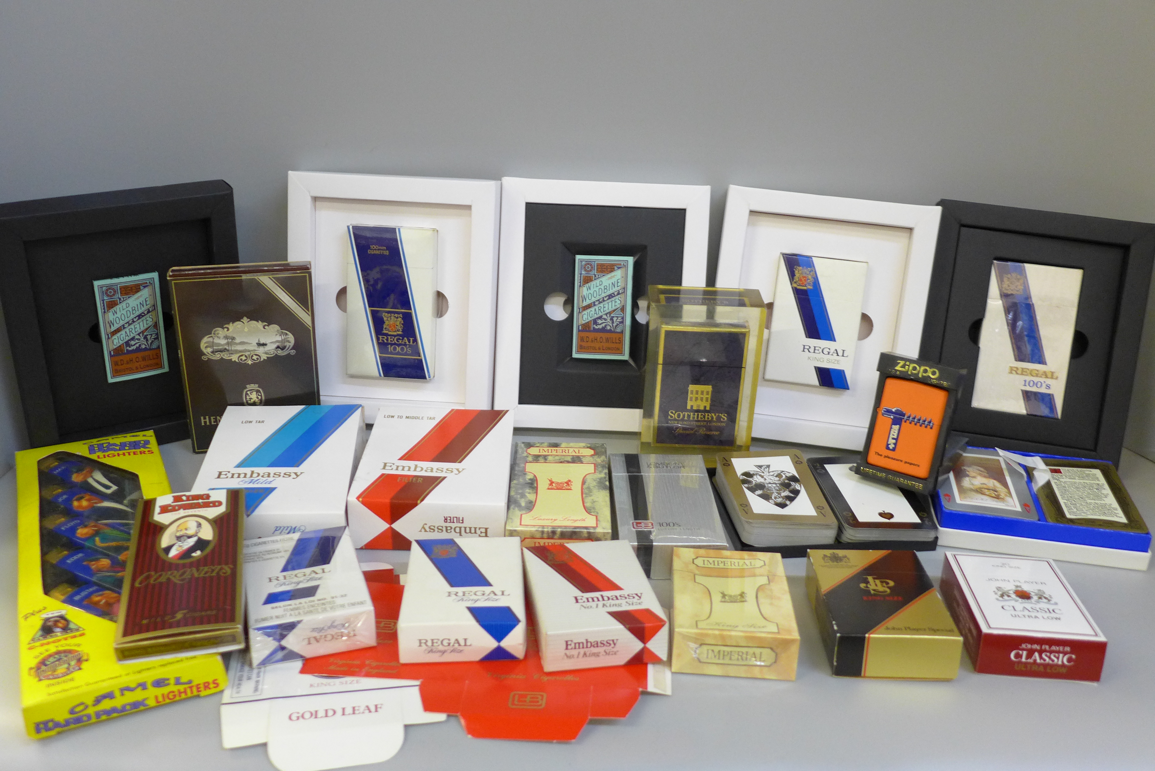 Two pairs of commemorative limited edition playing card sets from tobacco manufacturers WD & HO