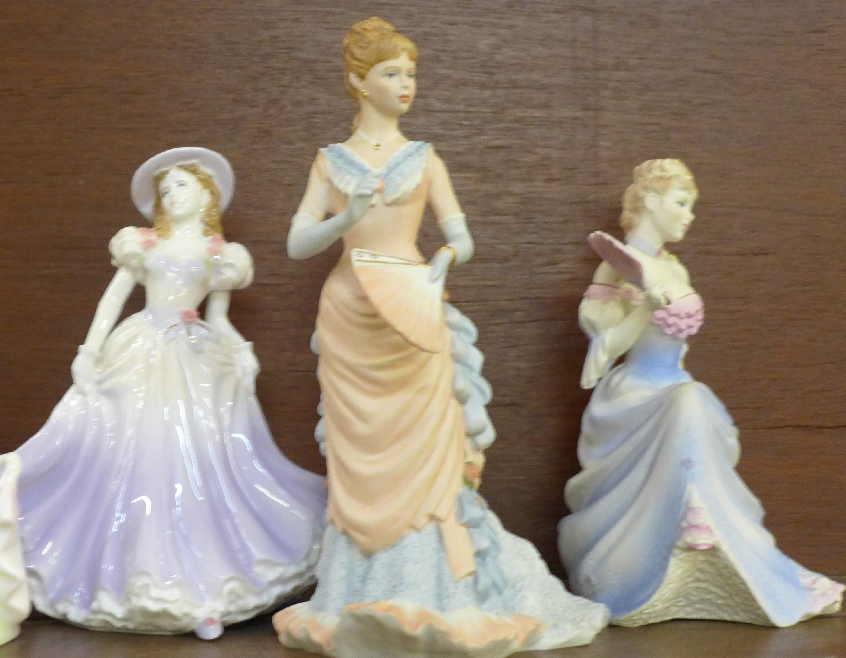 A collection of figures; five Royal Doulton figures, a Royal Worcester and two Coalport figures - Image 3 of 3