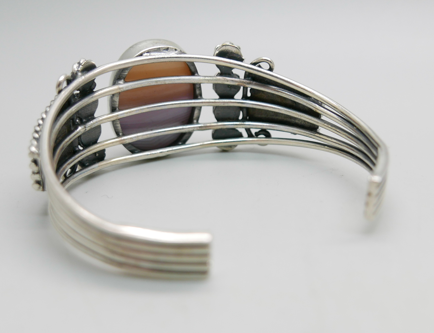 A 925 silver and stone set bangle - Image 4 of 6