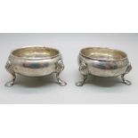 A pair of George II silver salts, David Hennell I, London 1737, 101g