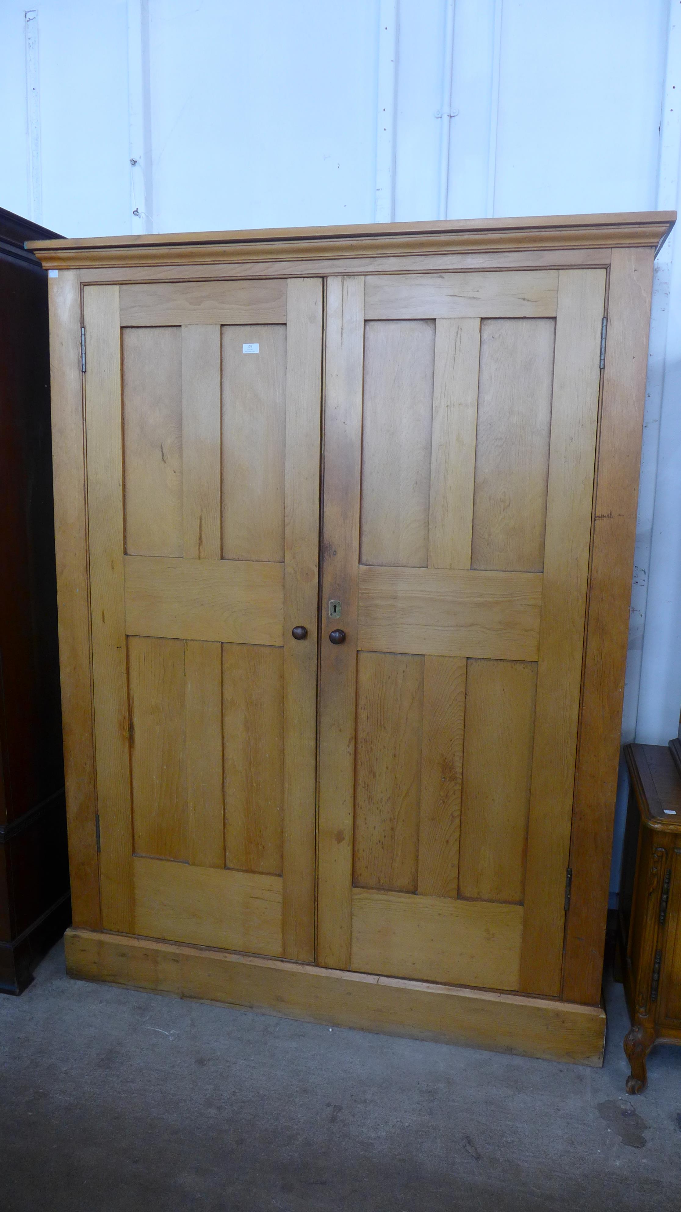 A Victorian pine two door housekeepers cupboard - Image 2 of 3