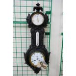 A Victorian cast iron Coalbrookdale style barometer