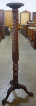 Ann Edward VII Hepplewhite Revival carved mahogany torchere