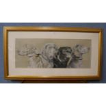 * Chapman, study of three Weimaraner dogs and a Labrador, pastel, framed