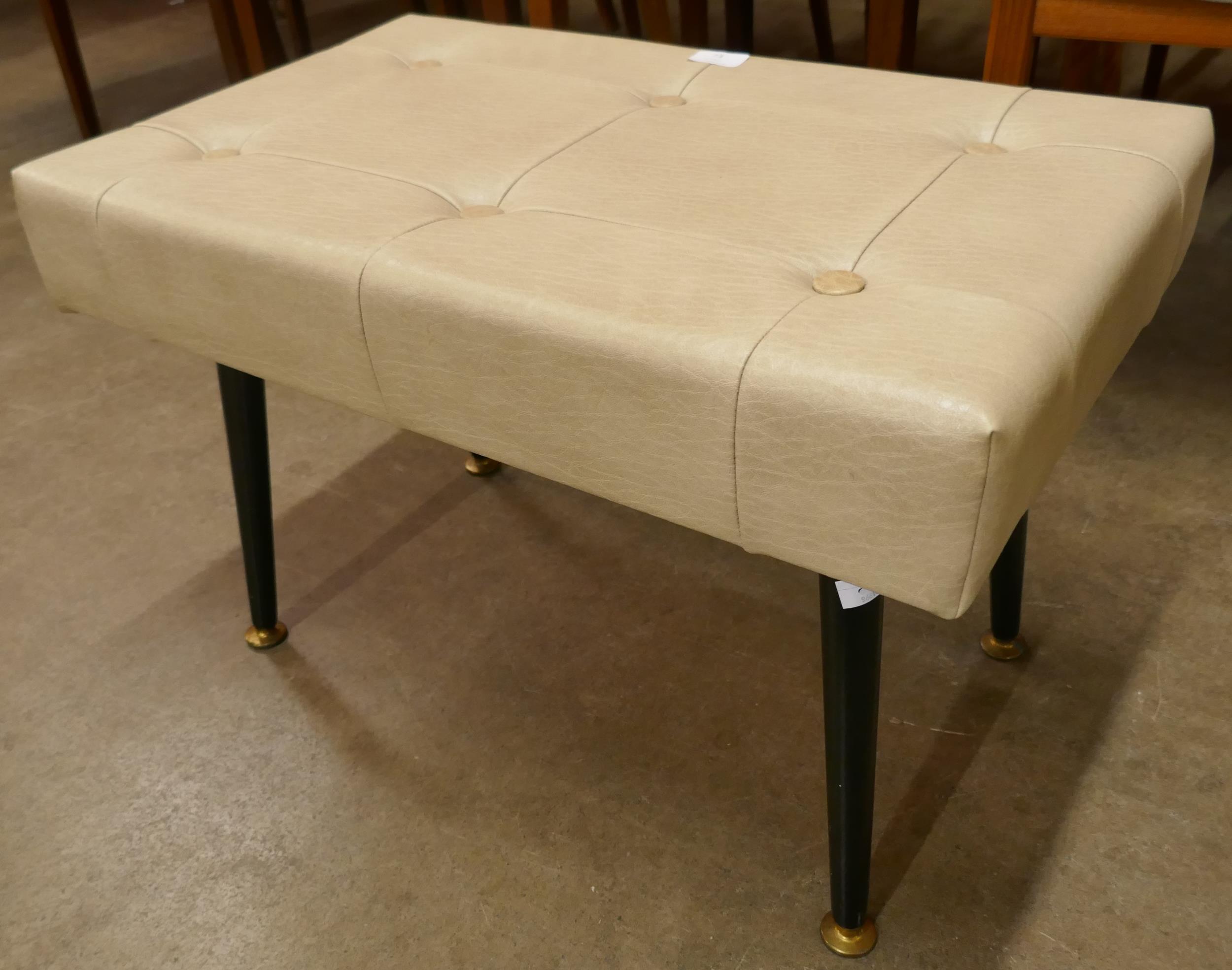 A cream vinyl footstool - Image 2 of 2