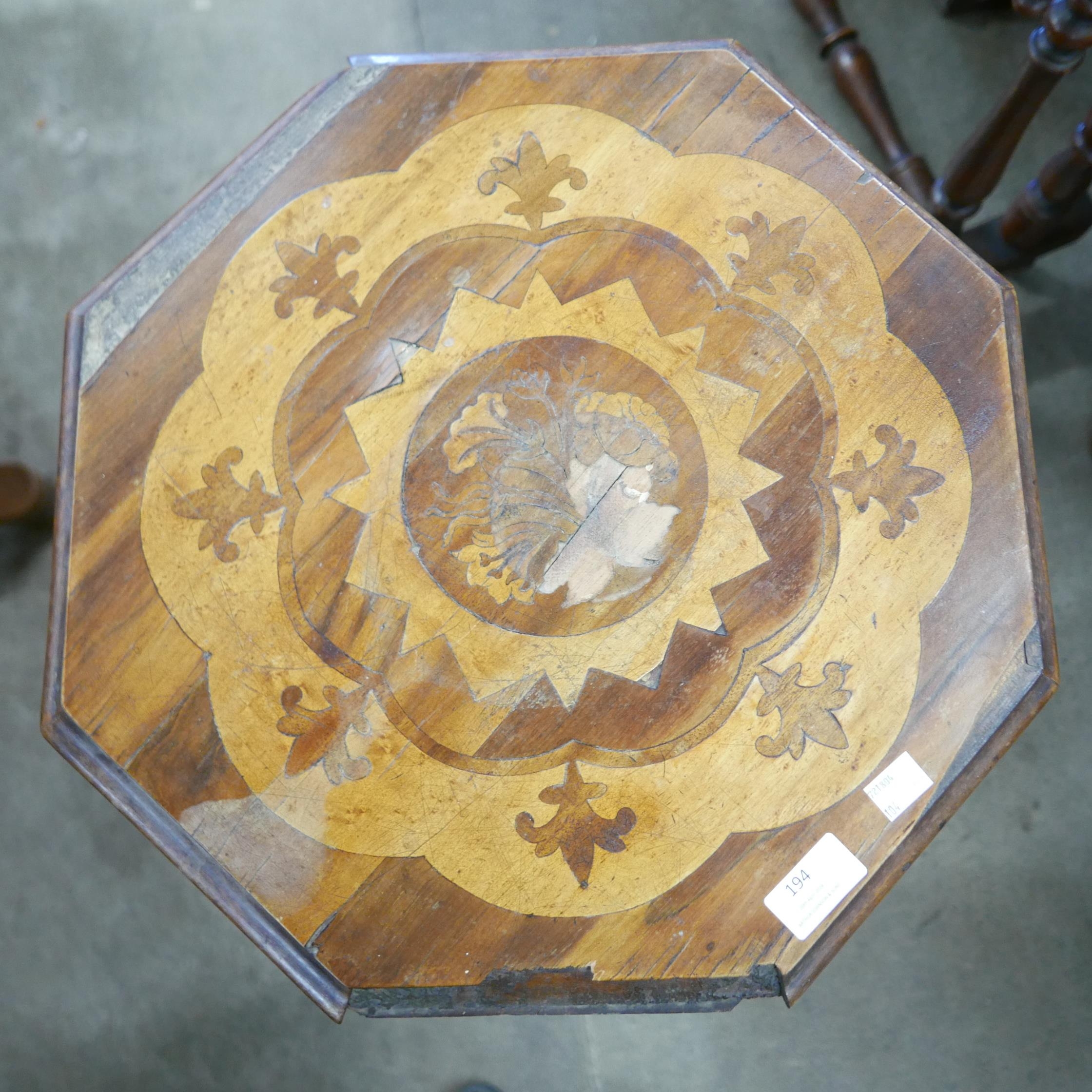A Victorian marquetry inlaid walnut trumpet shaped lady's sewing table - Image 3 of 4