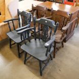 A set of four beech pub chairs