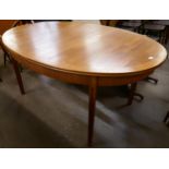 A William Lawrence teak oval extending dining table