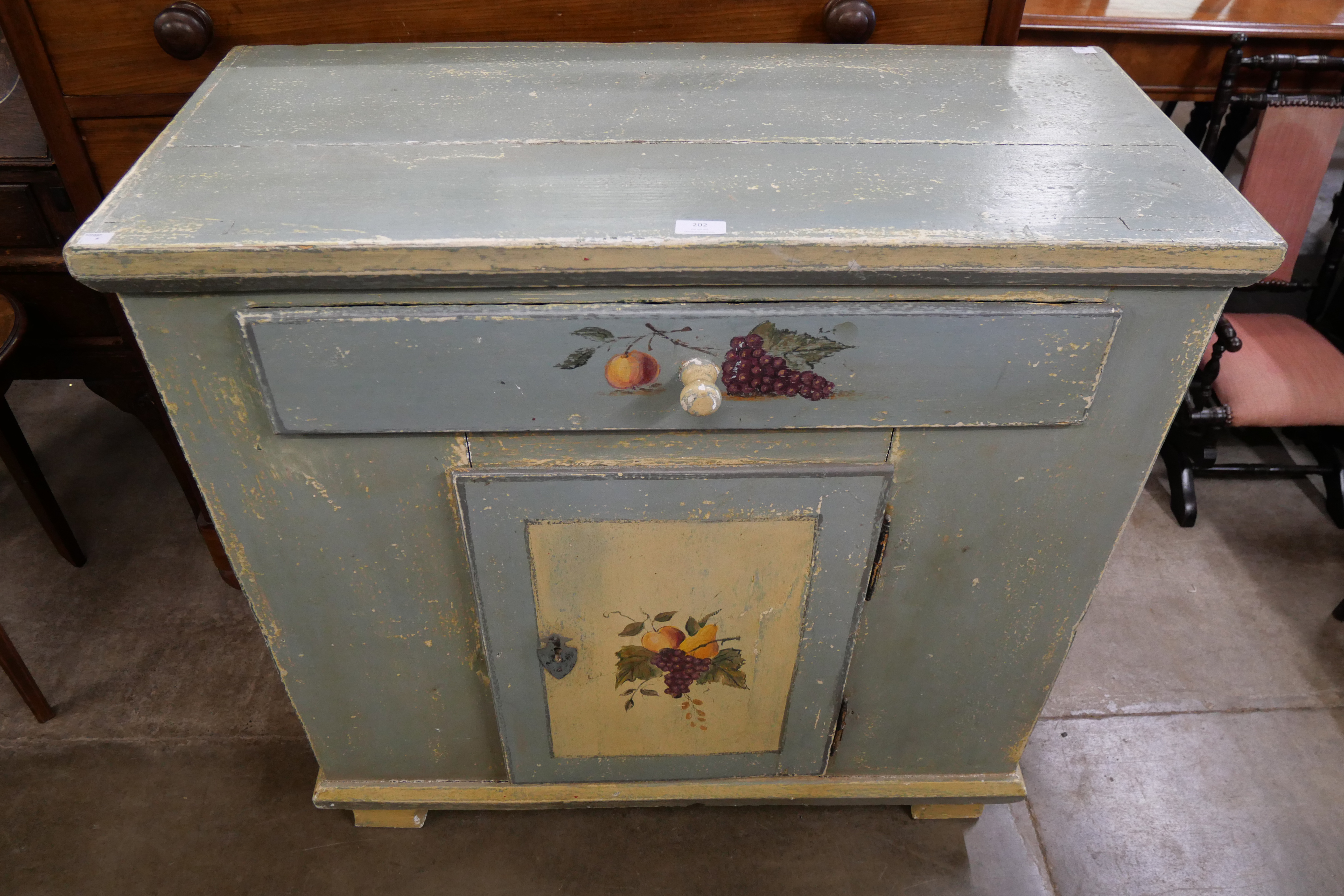 A painted pine pantry cupboard