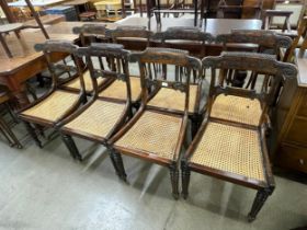 A set of eight Regency simulated rosewood dining chairs