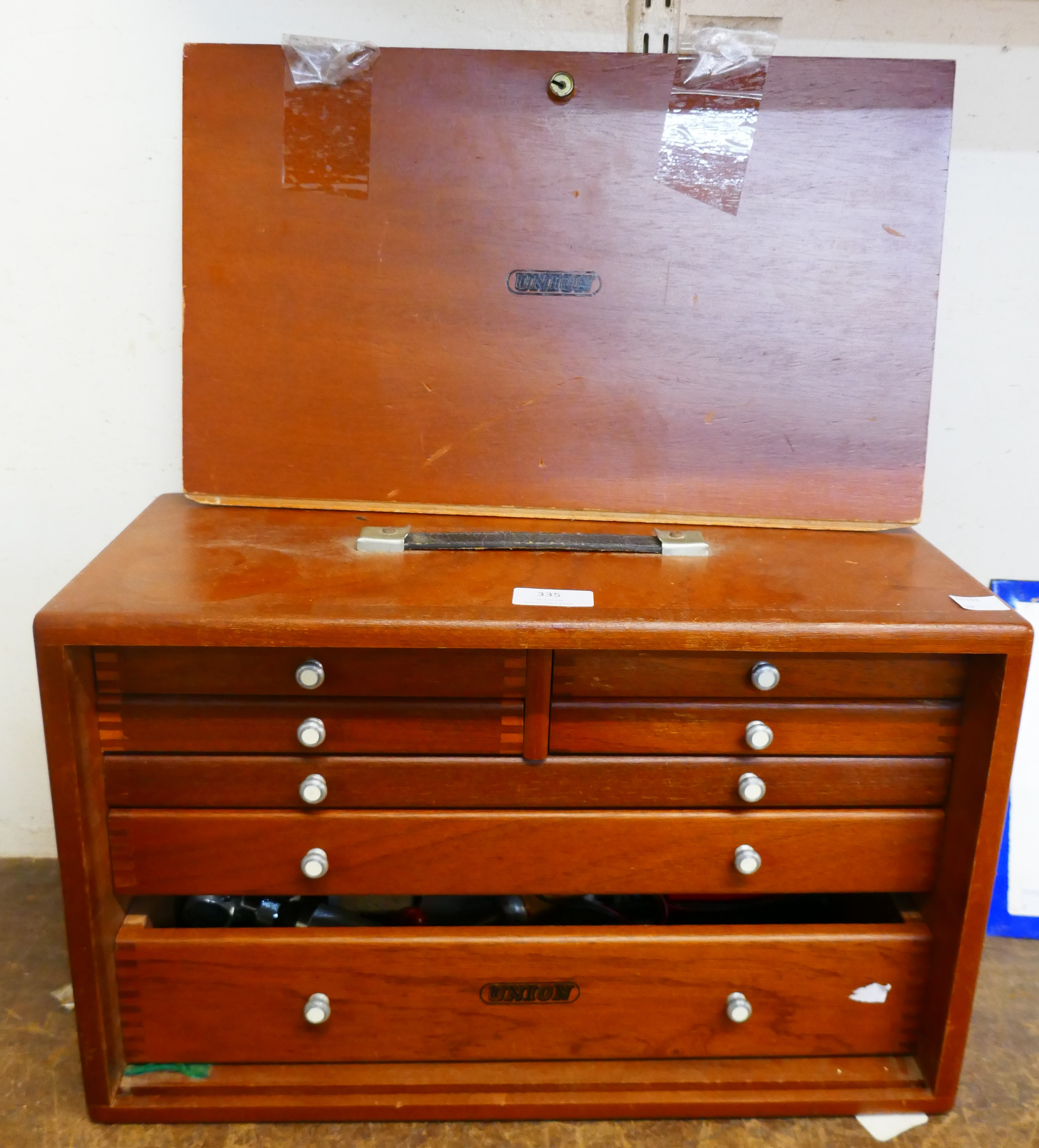 A Union beech engineers tool chest, containing tools