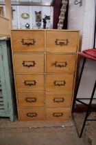 A pine index drawer chest