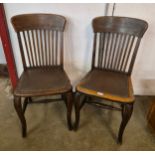 A pair of Edward VII beech desk chairs