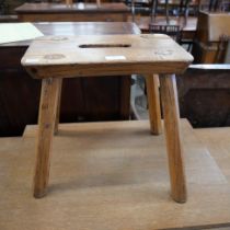A small Victorian elm kitchen stool