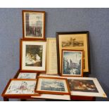 Assorted prints, including L.S. Lowry, Claude Monet, etc.