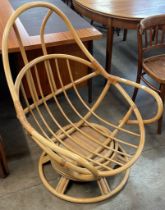 An Italian style bamboo revolving lounge chair