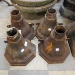 Four Victorian cast iron drain hoppers