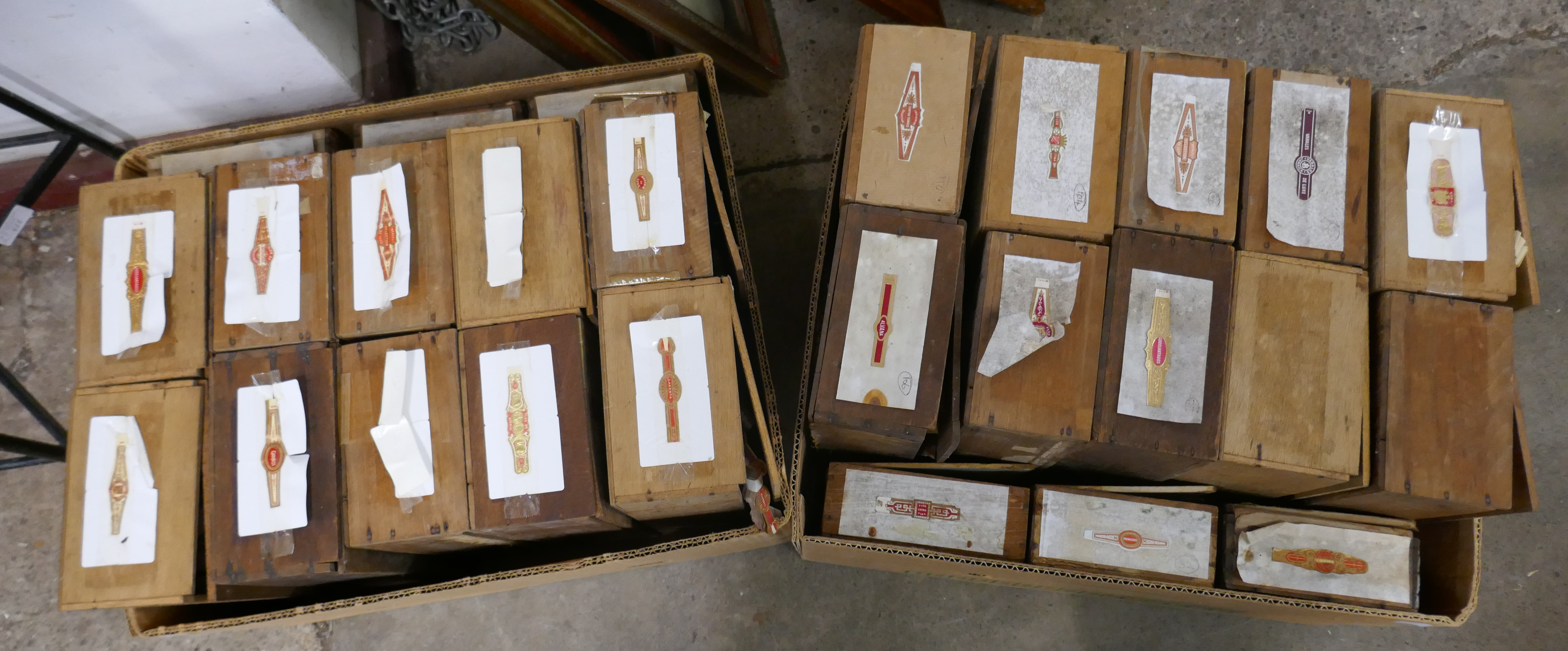 A large quantity of cigar boxes and cigar labels