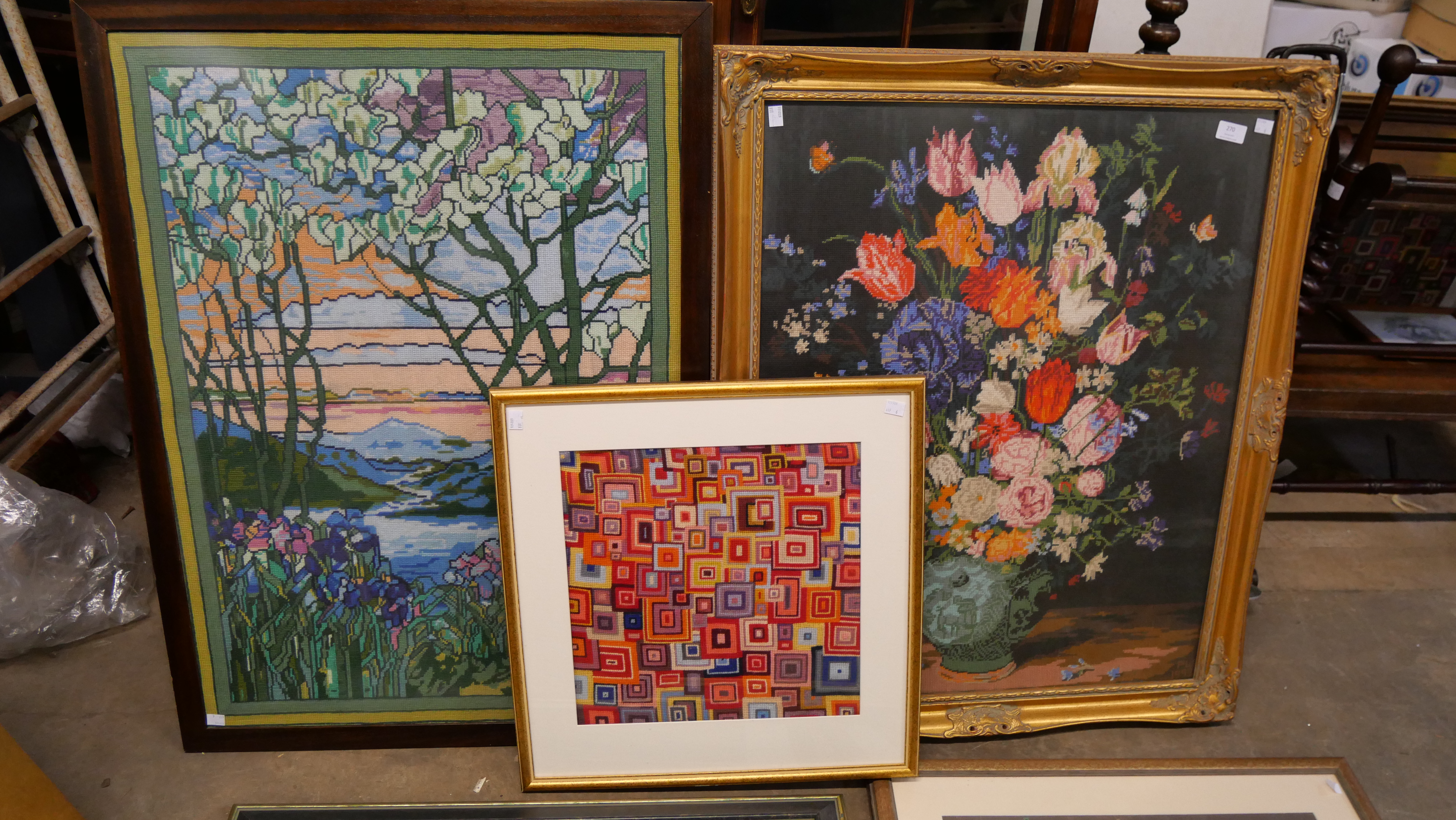 Six framed tapestries - Image 2 of 3