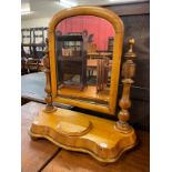 A Victorian satin birch toilet mirror