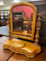 A Victorian satin birch toilet mirror