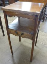 A George III mahogany single drawer night stand