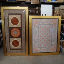 Two large framed tapestries