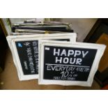 Assorted framed menu chalk boards