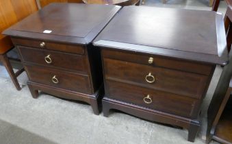 A pair of Stag Minstrel mahogany bedside chests
