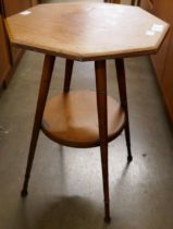 A small Arts and Crafts walnut octagonal occasional table