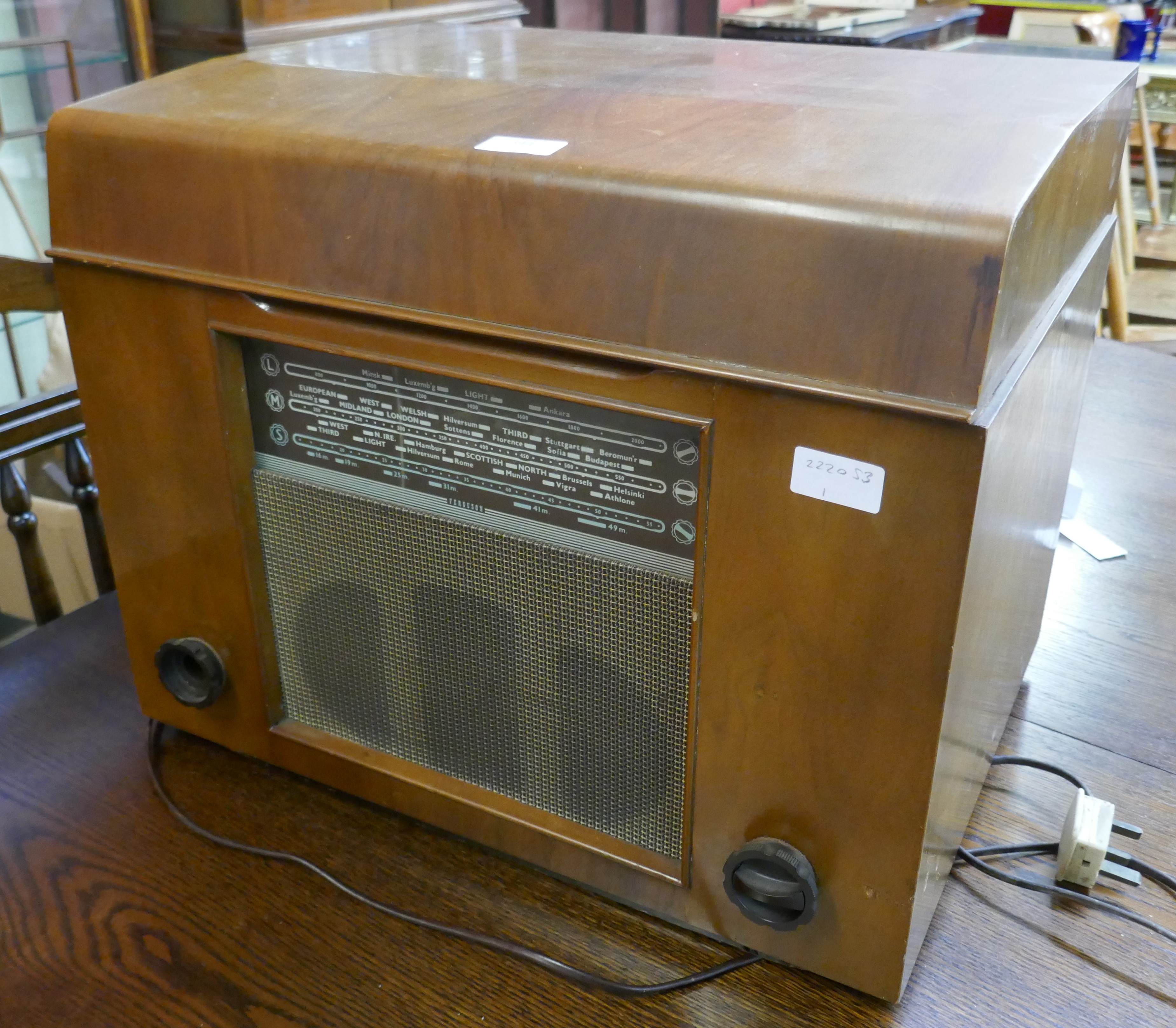 A walnut cased Ferguson radio and record player