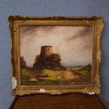 B. Woolley, The Mill on The Fen, oil on canvas, framed
