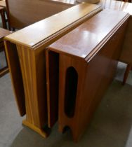 A Jentique teak drop-leaf table and one other