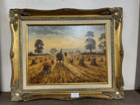 David Short (b.1940), farming landscape, oil on canvas, framed