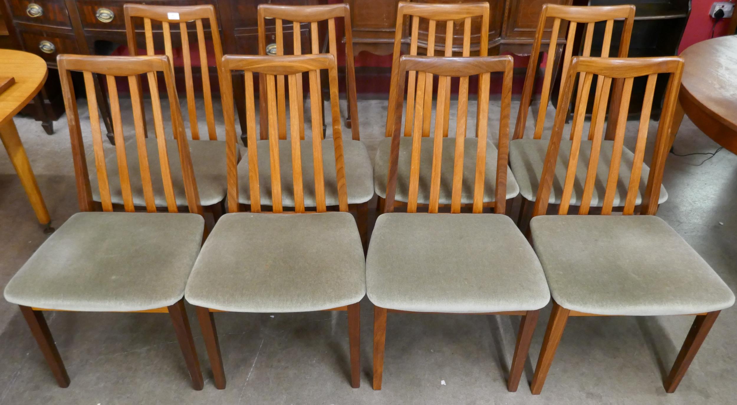 A set of eight G-Plan Fresco teak dining chairs