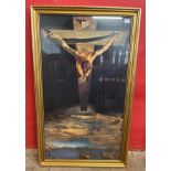A Salvador Dali print, Christ of St. John of The Cross, framed